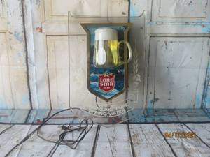 lot 102 image: VINTAGE LONE STAR BEER WALL SIGN
