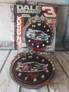 lot 199 image: DALE EARNHARDT 3 WALL CLOCK WITH REAL RACE SOUNDS