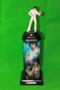 lot 24 image: ELVIS PRESLEY,LEGENDARY SUPERSTAR , BY GIORGIOEMMETT, A LEGEND IN LIGHTS TOWER SCULPTURE ,16 H (BATTERY OPERATED)