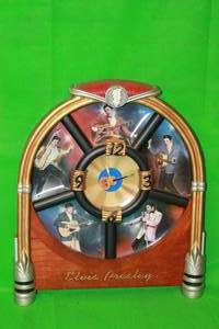 lot 37 image: VINTAGE BRADFORD EXCHANGE ELVIS PRESLEY, ITS TIME TO ROCK , 6 PORCELAIN PLATE COMPLETE SET WITH COA , ( 15 X 13) NEED TO BE GLUED  SEE PIC