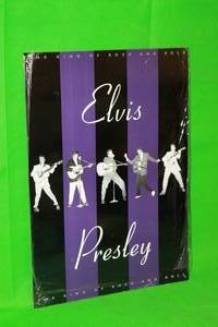 lot 40 image: ELVIS PRESLEY 1998 EPE INC TIN SIGN THE KING OF ROCK AND ROLL  17X12