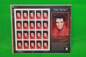 lot 44 image: ELVIS THE KING OFFICIAL POSTAL STAMPS FULL SHEET MARSH ISLANDS