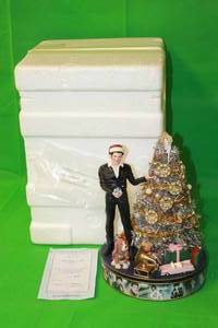 lot 58 image: THE BRADFORD EXCHANGE ELVIS PRESLEY ROCK N ROLL CHRISTMAS TREE, No M0908 WITH COA , 11 H