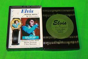 lot 71 image: ELVIS PRESLEY, MUSICAL GENUINE LEATHER BAND WATCH BY VALDAWN ,IN ORIGINAL BOX