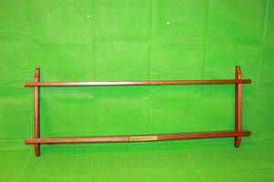 lot 135 image: VAN HYGAN & SMYTHE REMEMBERING ELVIS HARD WOOD PLATE HOLDER RAIL ( 41 X 15.5)