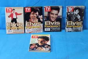 lot 150 image: TOTAL OF 5 ELVIS FOREVER TV GUIDES