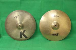 lot 108 image: TOTAL OF 2  ZILDJIAN  16 CYMBALS , AMIR III & K THIN DARK CRASH