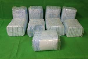 lot 214 image: TOTAL OF 9 PACK BLUE DISPOSABLE BED PADS  10 PER PACK