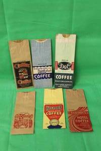 lot 247 image: 6 VINTAGE GROUND COFFE BAGS