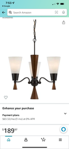 lot 141 image: CAL LIGHTING FX-35283 TRANSITIONAL THREE CHANDELIER LIGHTING