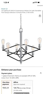 lot 136 image: CAL LIGHTING  FX-36556 CHANDELIER