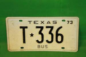 lot 76 image: TEXAS 1973 BUS LICENSE PLATE