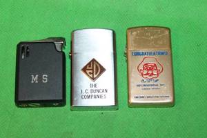 lot 105 image: 3 VINTAGE ZIPPO STYLE LIGHTERS