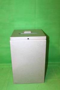 lot 134 image: VINTAGE LARGE GALVANIZED METL VOTING BALLOT POLLING SUGGESTION BOX 17 X 11