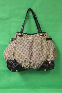 lot 151 image: GUCCI BROWN GG CANVAS FULLMOON TOTE SERIAL# 203528 506631  AUTHENTICITY  UNKNOWN