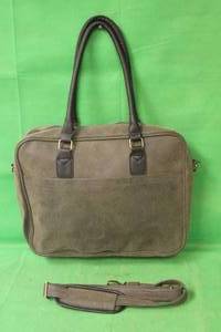 lot 160 image: BELLEMONDE  FAUX SUEDE ASPEN GREY BRIEFCASE AUTHENTICITY UNKNOWN