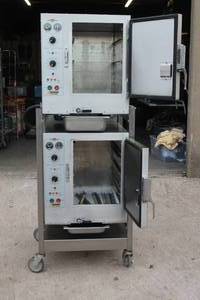 lot 224 image: ACCUTEMP ELECTRIC STEAM N HOLD OVENS ATTACHED TO STAND ON CASTERS