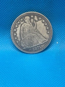 lot 225 image: 1871 SITTING LIBERTY SILVER DOLLAR