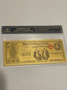 lot 242 image: NOVDO CERTIFICATE GOLD & BANKNOTE $1 BILL LAB TESTED 99.9% PURE 24K GOLD WITH COA