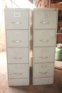 lot 63 image: TOTAL OF 2  VERTICAL 4 DRAWER METAL FILE CABINETS