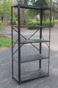 lot 102 image: BLACK 5- TIER METAL  SHELVING UNIT