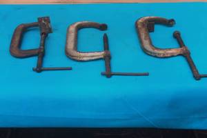 lot 191 image: TOTAL OF 3 LARGE C CLAMPS , 10 & 13 , SEE PICS