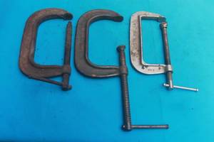 lot 228 image: TOTAL OF 3 C CLAMPS  SEE PIC FOR MEASUREMENTS