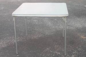 lot 265 image: VINTAGE FOLDING CARD TABLE , 33.5 X 33.5
