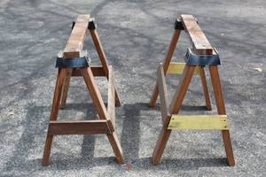 lot 356 image: SET OF WOOD SAW HORSES
