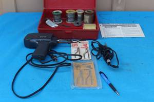 lot 366 image: SKILL 2410 AND 2400 SOLDERING GUNS WITH WIRE AND WELLER TIPS