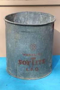 lot 399 image: VINTAGE WHEELING SOFTIE GALVANIZED BUCKETPAIL