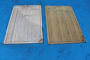 lot 447 image: 2 UNIVERSAL MILLING MACHINES METAL INDEX CHARTS
