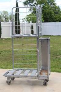 lot 77 image: WINHOLT MOBILE GALVANIZED COLLAPSIBLE STOCKING CART ON WHEELS