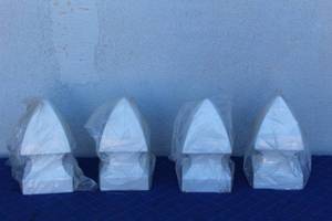 lot 128 image: 4 GOTHIC FENCE POST TOPS 5X5