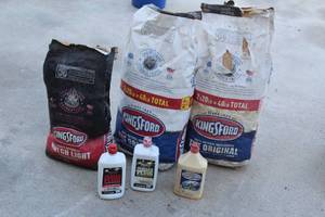 lot 133 image: CHARCOAL AND LIGHTER FLUID (ALL 3 ABOUT 13 FULL)