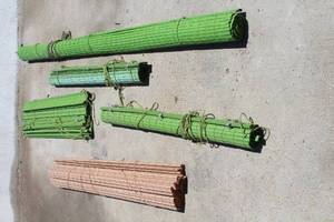 lot 173 image: 5 ROMAN PLASTIC BAMBOO SHADES
