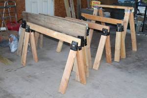 lot 235 image: 6 WOOD SAW HORSES