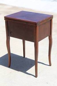 lot 285 image: VINTAGE SEWING MACHINE TABLE (TABLE ONLY)