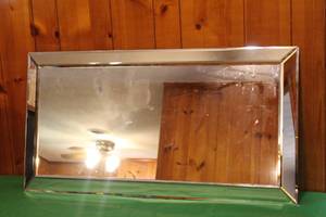 lot 130 image: POTTERY BARN MIRROR CANDLE TRAYPLATEAU , 17.5H  X 33.5L
