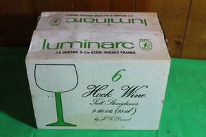 lot 221 image: LUMINARC J.G DURAND 9OZ TALL STEMGLASSES