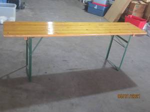 lot 8 image: WOOD TOP FOLDING TABLE 86L&nbsp