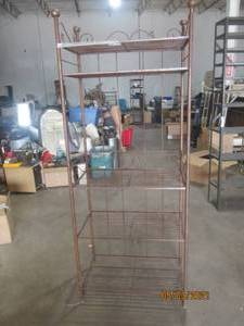 lot 123 image: VINTAGE WROUGHT IRON BAKERS RACK&nbsp