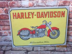 lot 195 image: HARLEY- DAVIDSON METAL SIGN&nbsp