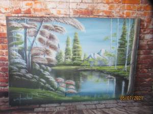 lot 204 image: CANVAS PAINTING WITH SIGNITURE&nbsp