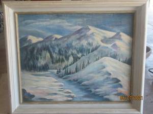 lot 209 image: LARGE CANVAS PAINTING SIGNED BY ARTIST DELICIA SEAL