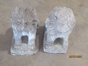 lot 244 image: 2 STONE YARD LIONS