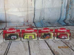lot 266 image: TOTAL OF 4 CAMPBELLS SOUP 100TH ANNIVERSARY DIE CAST MODEL SOUVENIRS