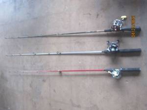 lot 289 image: 3 FISHING RODS WITH REELS&nbspDURANGO SHAKESPEARE , PENN PEERLESS N0 9