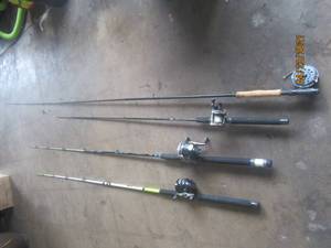 lot 291 image: 4 FISHING RODS WITH REELS&nbsp&nbspPFLUEGER, C AT STIK SHAKESPEARE , ZEBCO BOSS HAWG, ABU GARCIA&nbsp