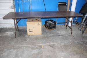 lot 16 image: 8FT HEAVY DUTY FOLDING  TABLE